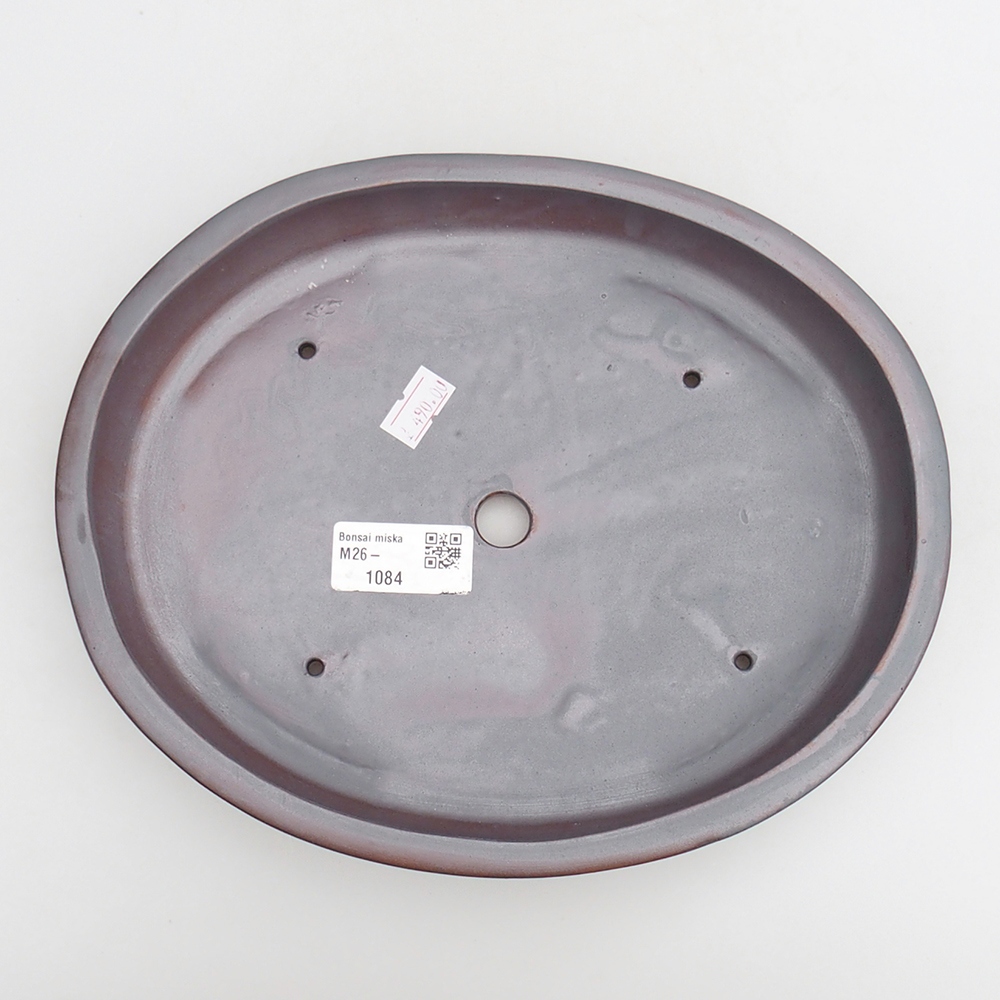 Bol à bonsaï en céramique 24 x 19,5 x 4 cm, couleur métal