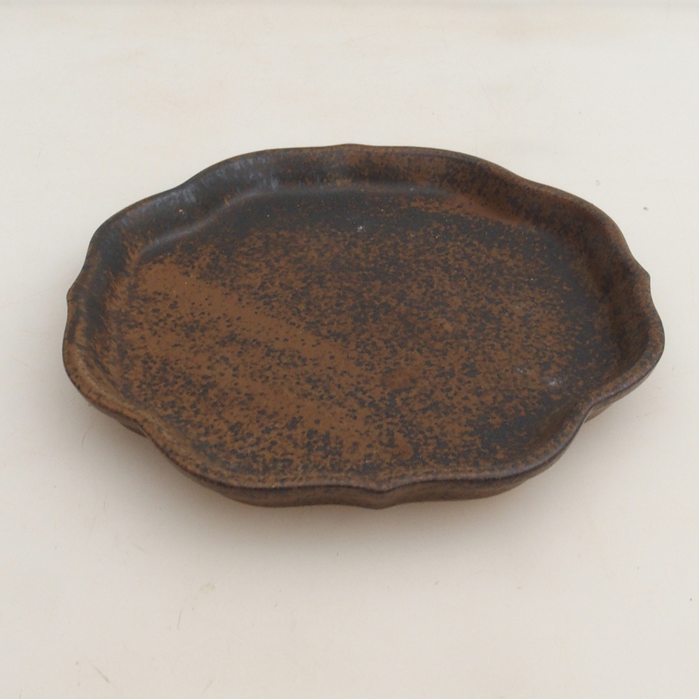 Bol en céramique H06 - 14 x 14 x 1,5 cm - brun