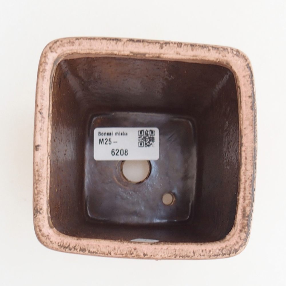 Bol à bonsaï en céramique 10 x 10 x 12 cm, rose