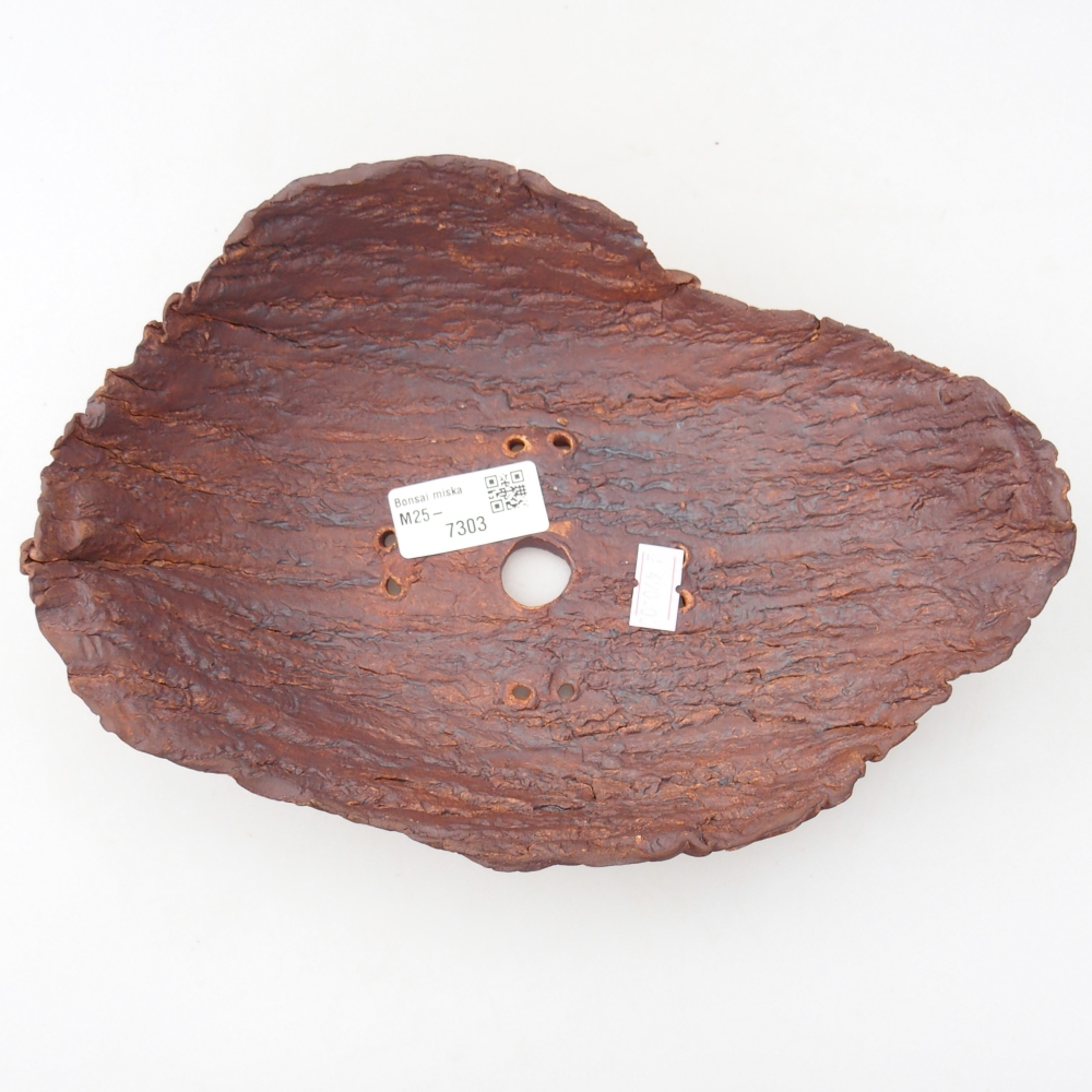 Coquille en céramique 24 x 17 x 7 cm , couleur marron