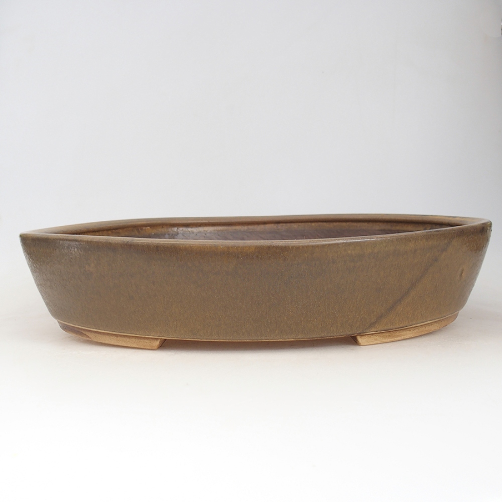 Bol à bonsaï en céramique 32 x 28 x 6 cm, brun