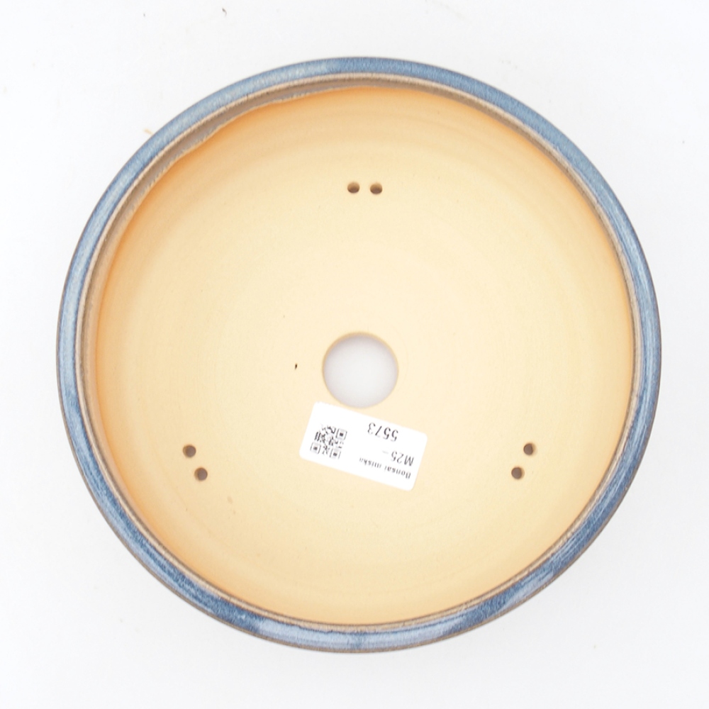 Bol à bonsaï en céramique 18,5 x 18,5 x 5,5 cm, couleur bleu