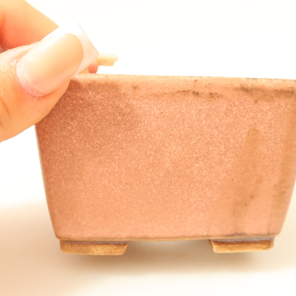 Bol à bonsaï en céramique 8,5 x 8,5 x 5,5 cm, rose