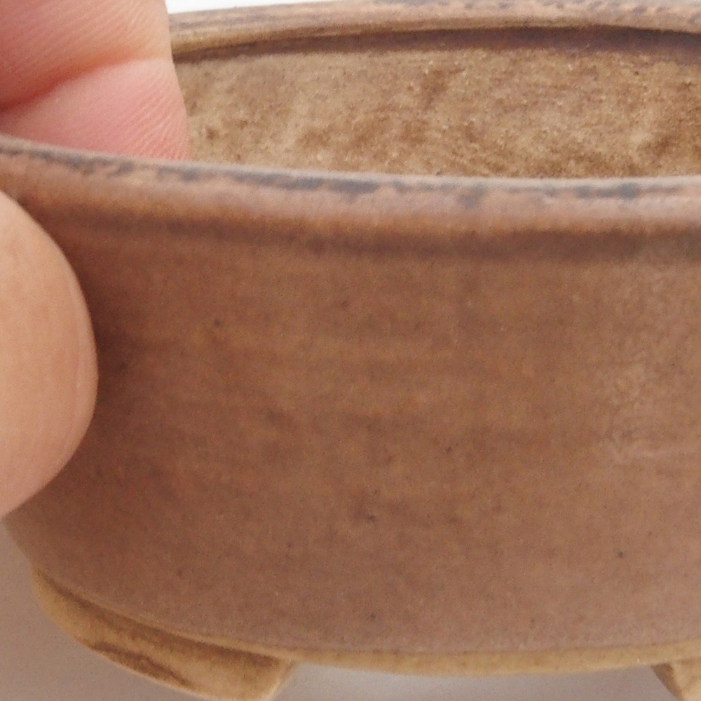 Bol à bonsaï en céramique 10 x 8,5 x 4 cm, brun
