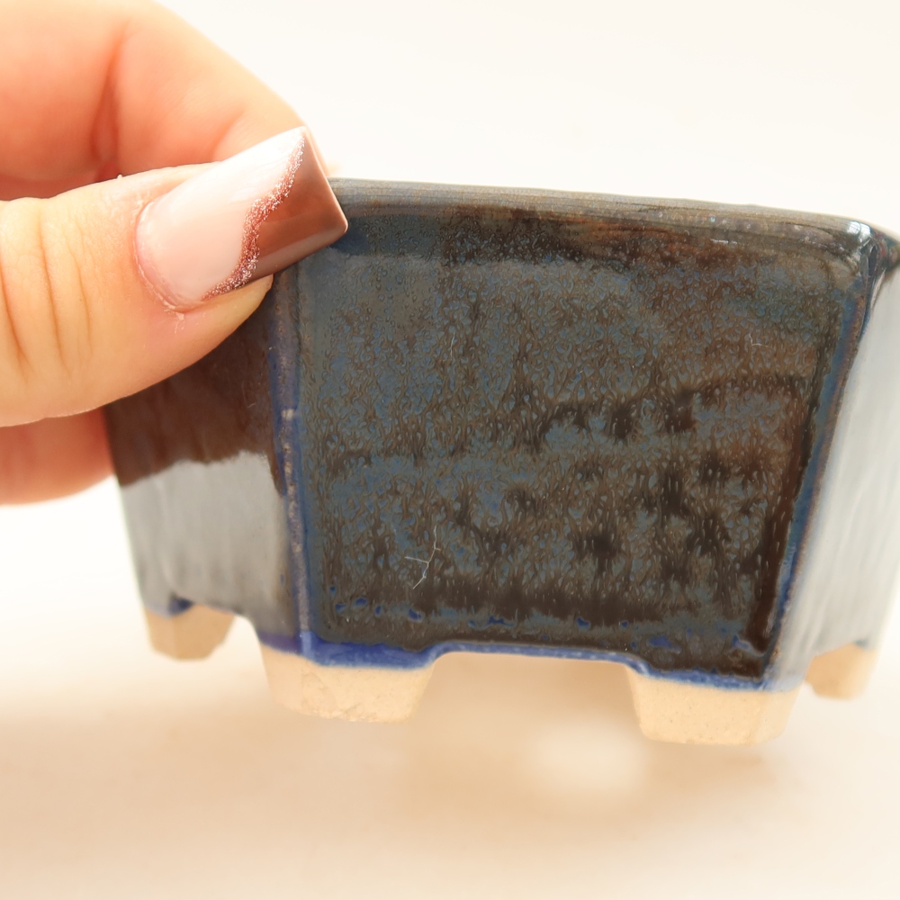 Bol à bonsaï en céramique 10 x 9 x 5 cm, couleur bleu