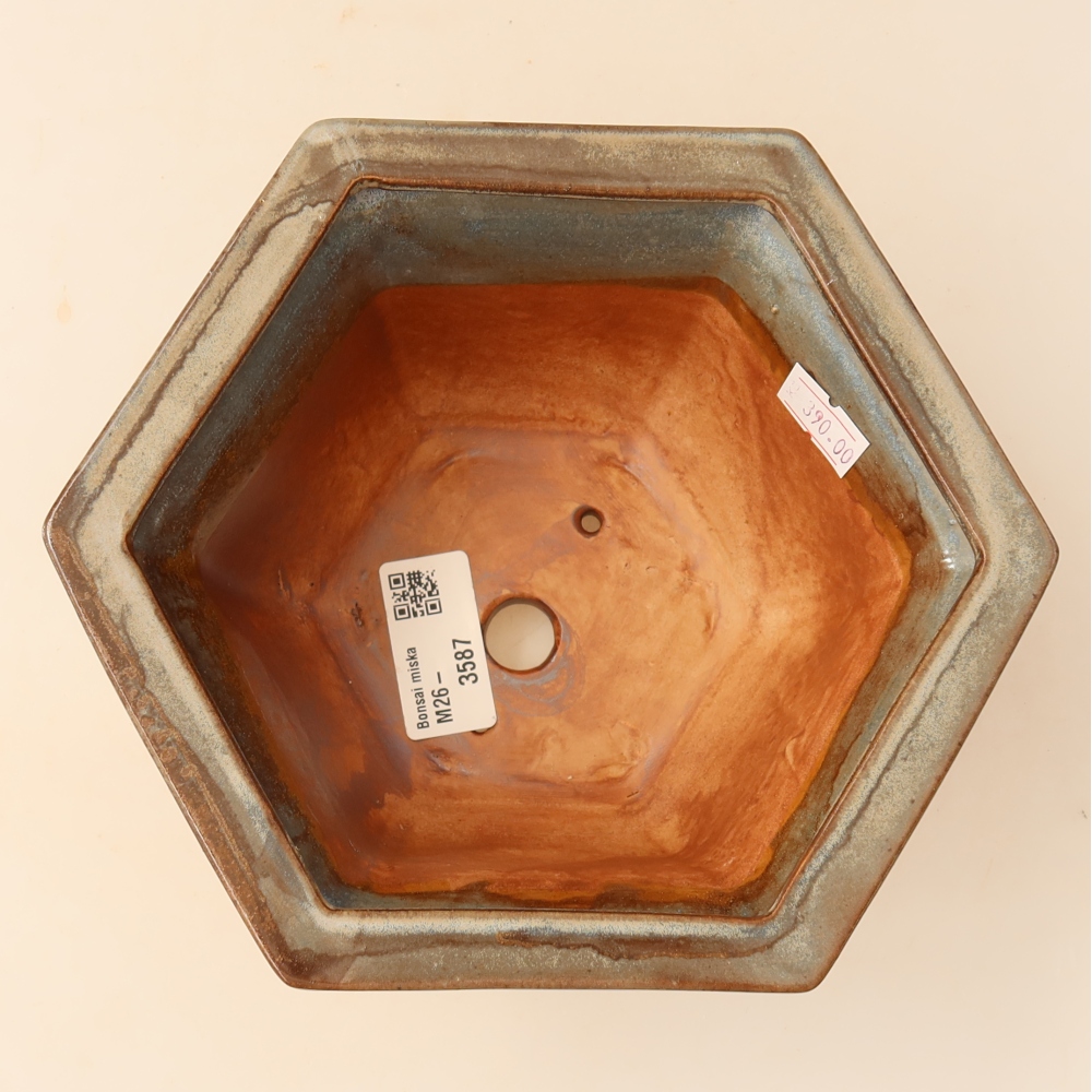 Bol à bonsaï en céramique 18,5 x 16,5 x 9 cm, brun