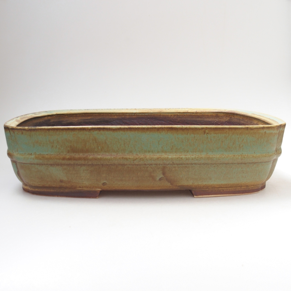 Bol à bonsaï en céramique 29 x 25 x 7 cm, vert