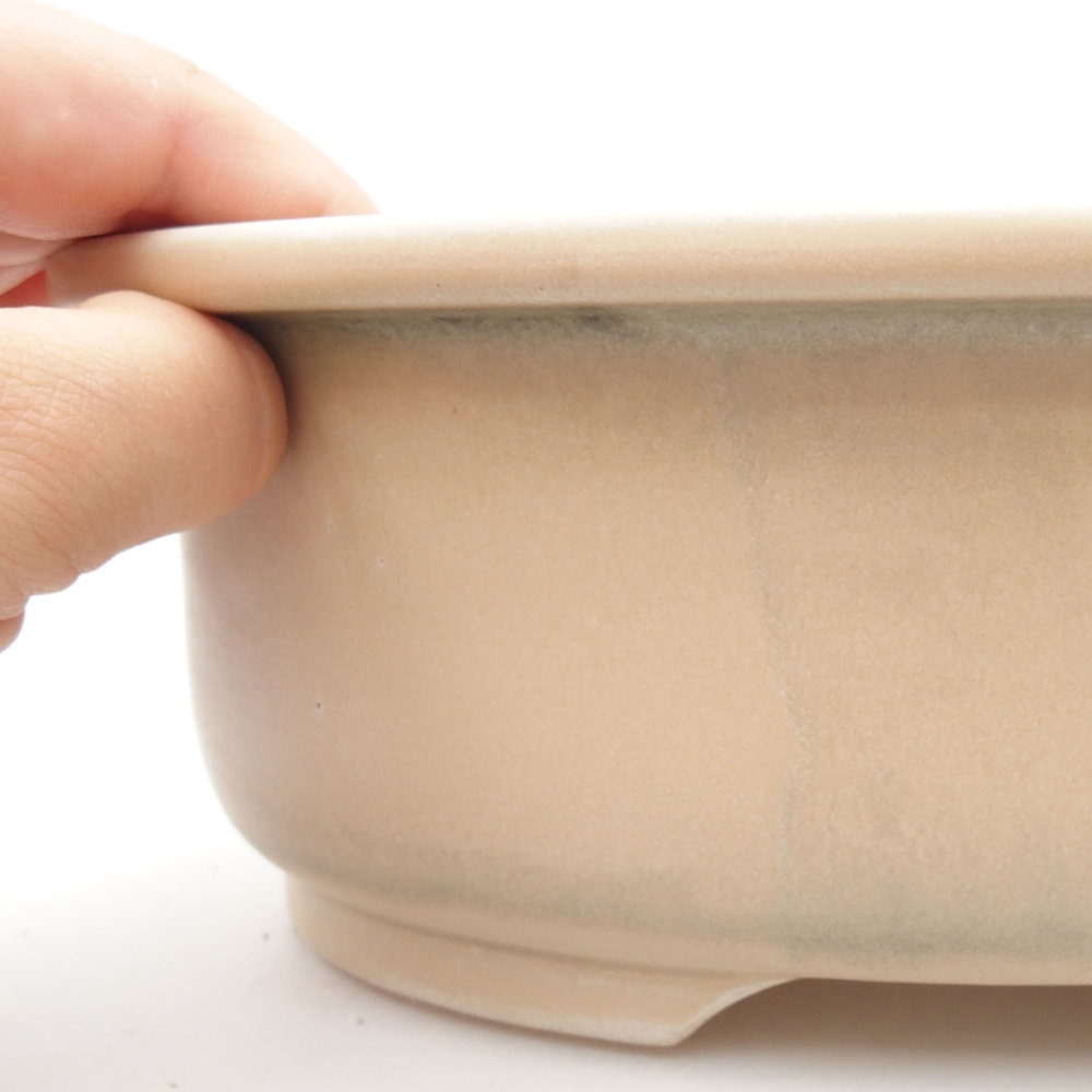 Bol à bonsaï en céramique 23 x 19,5 x 7 cm, couleur beige