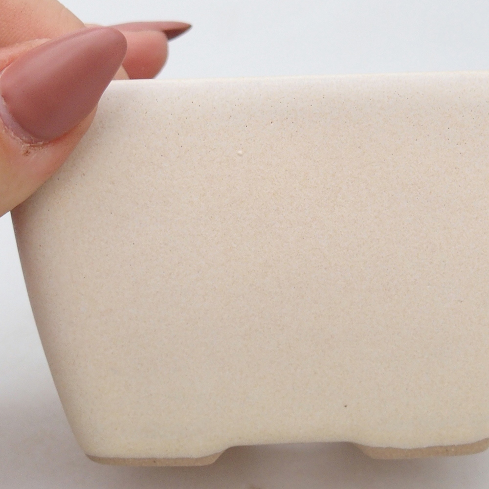 Bol à bonsaï en céramique 8,5 x 8,5 x 6 cm, couleur beige