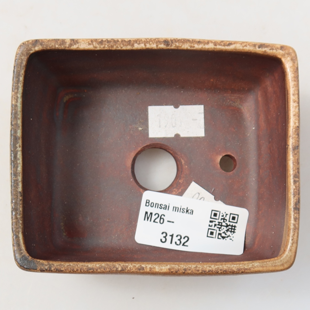Bol à bonsaï en céramique 9,5 x 7,5 x 3,5 cm, brun