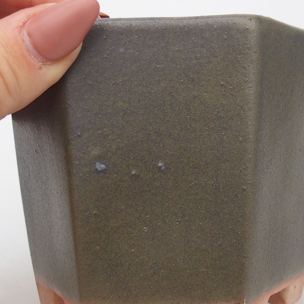 Bol à bonsaï en céramique 9,5 x 8,5 x 8 cm, vert