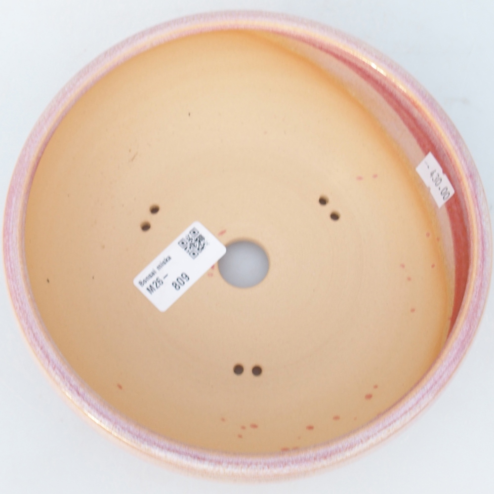 Bol à bonsaï en céramique 18,5 x 18,5 x 6,5 cm, rose