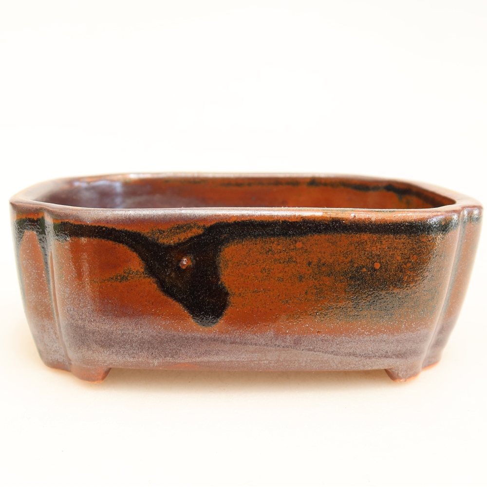 Pot à bonsaï en céramique 10,5 x 8 x 4 cm, couleur marron