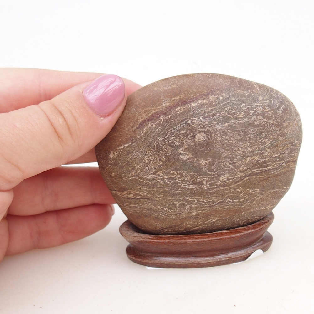 Suiseki - Pierre avec DAI (base en bois)