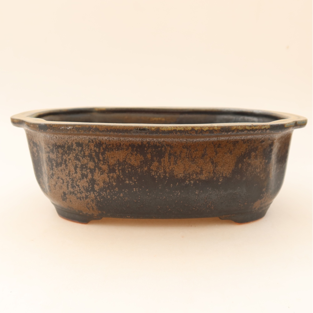 Bol à bonsaï en céramique 23 x 19 x 7 cm, brun