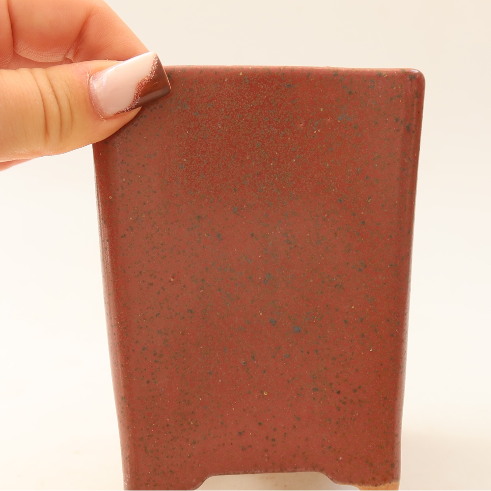 Pot à bonsaï en céramique 9 x 9 x 11,5 cm, couleur rose