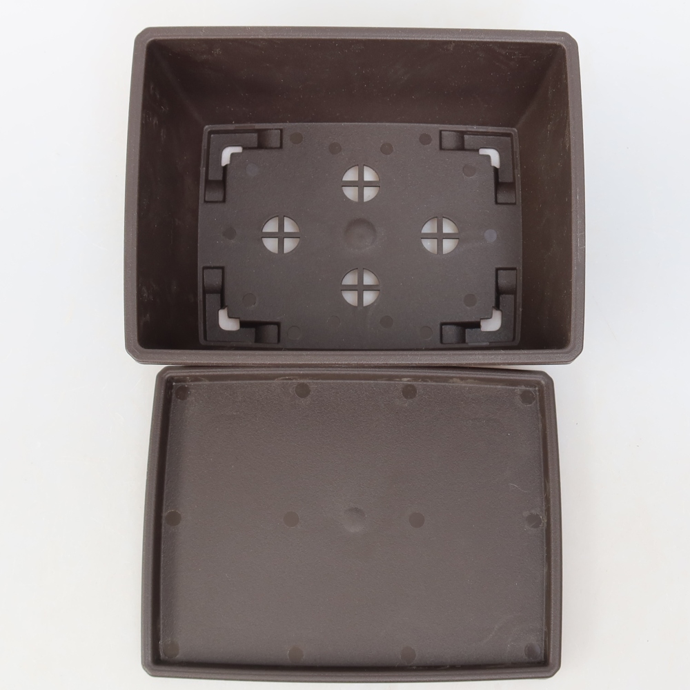 Pot à bonsaï + soucoupe en plastique MP-1 - 15 x 11 x 7 cm