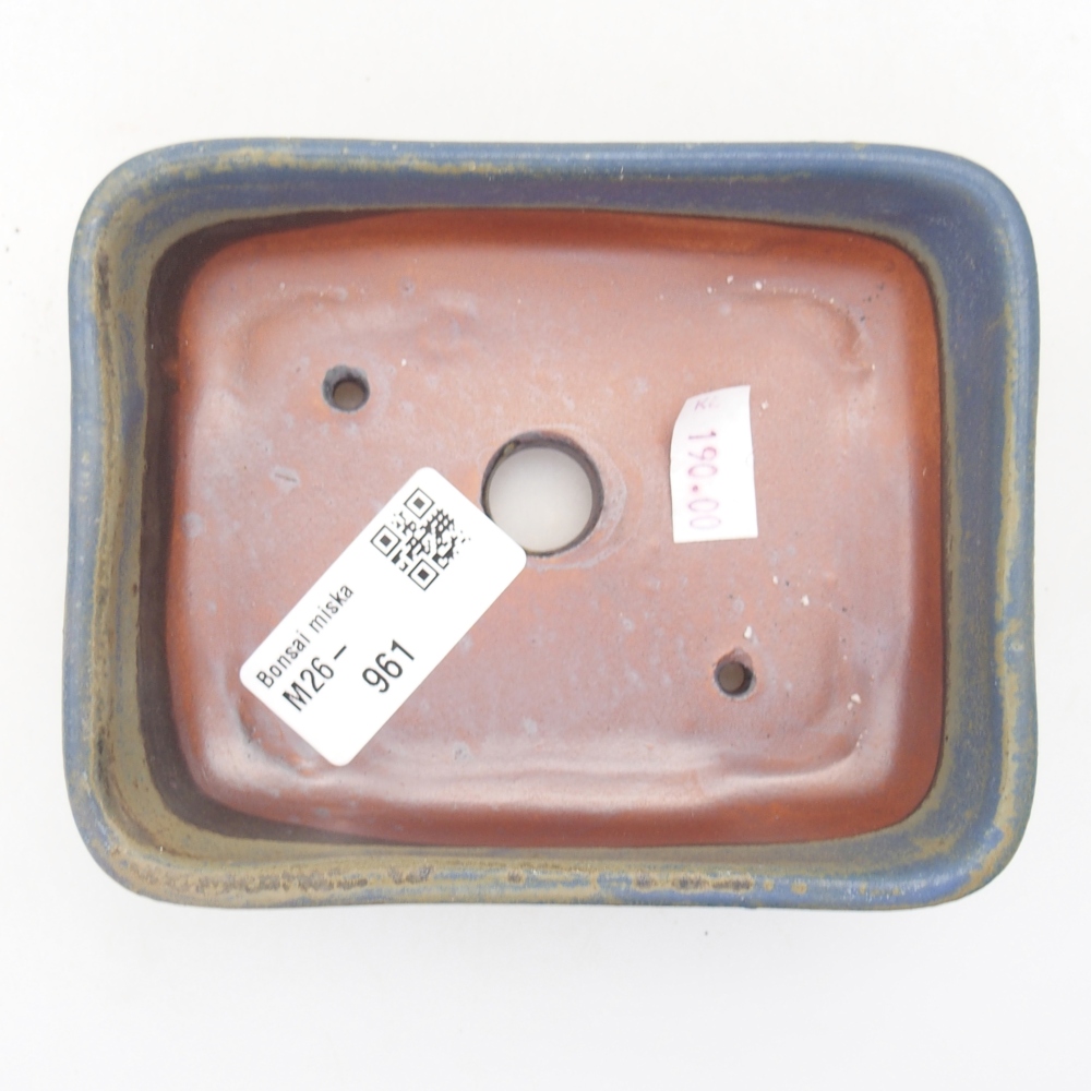 Bol à bonsaï en céramique 12,5 x 9 x 3,5 cm, couleur bleu