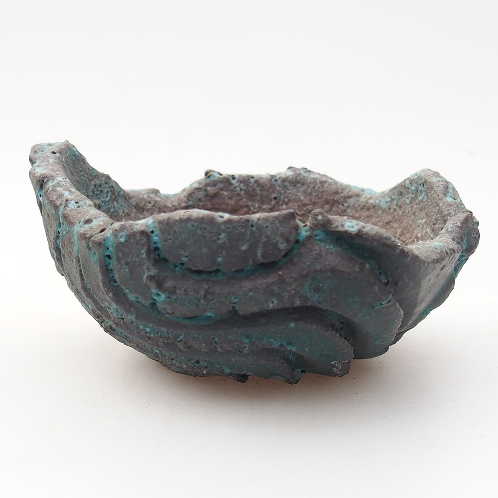 Coquille en céramique 9 x 8,5 x 4,5 cm , couleur bleu