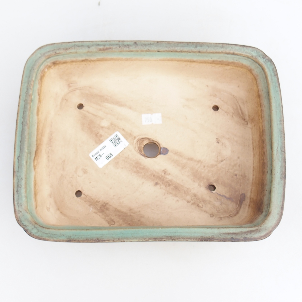 Bol à bonsaï en céramique 25 x 20 x 7,5 cm, vert