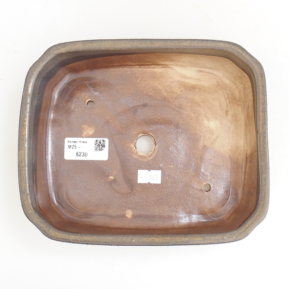 Bol à bonsaï en céramique 21 x 18 x 6 cm, brun