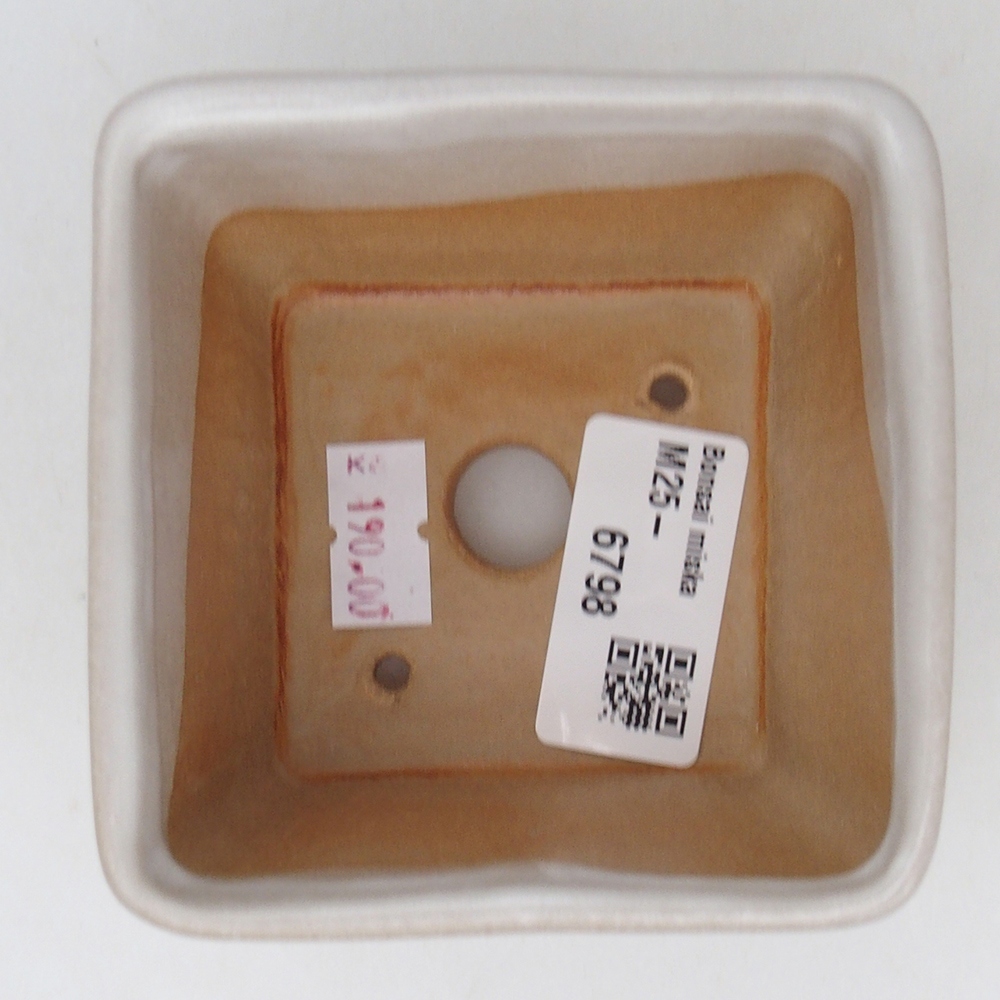 Bol à bonsaï en céramique 8,5 x 8,5 x 6 cm, blanc