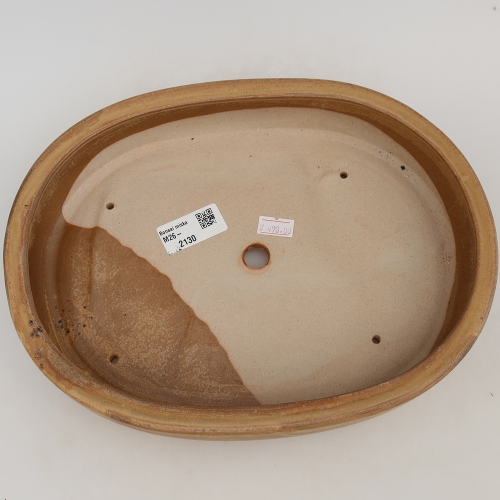 Bol à bonsaï en céramique 27 x 21 x 5,5 cm, couleur beige