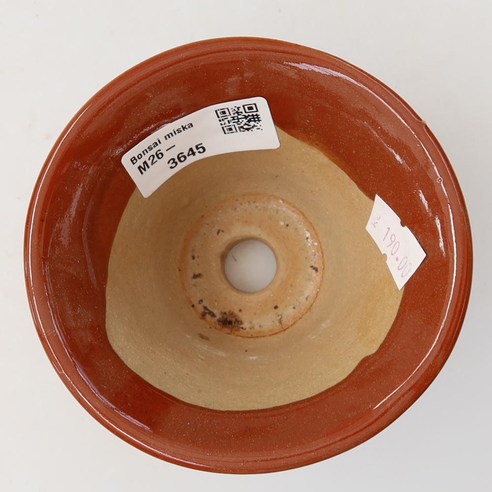 Pot à bonsaï en céramique 10,5 x 10,5 x 7 cm, couleur marron