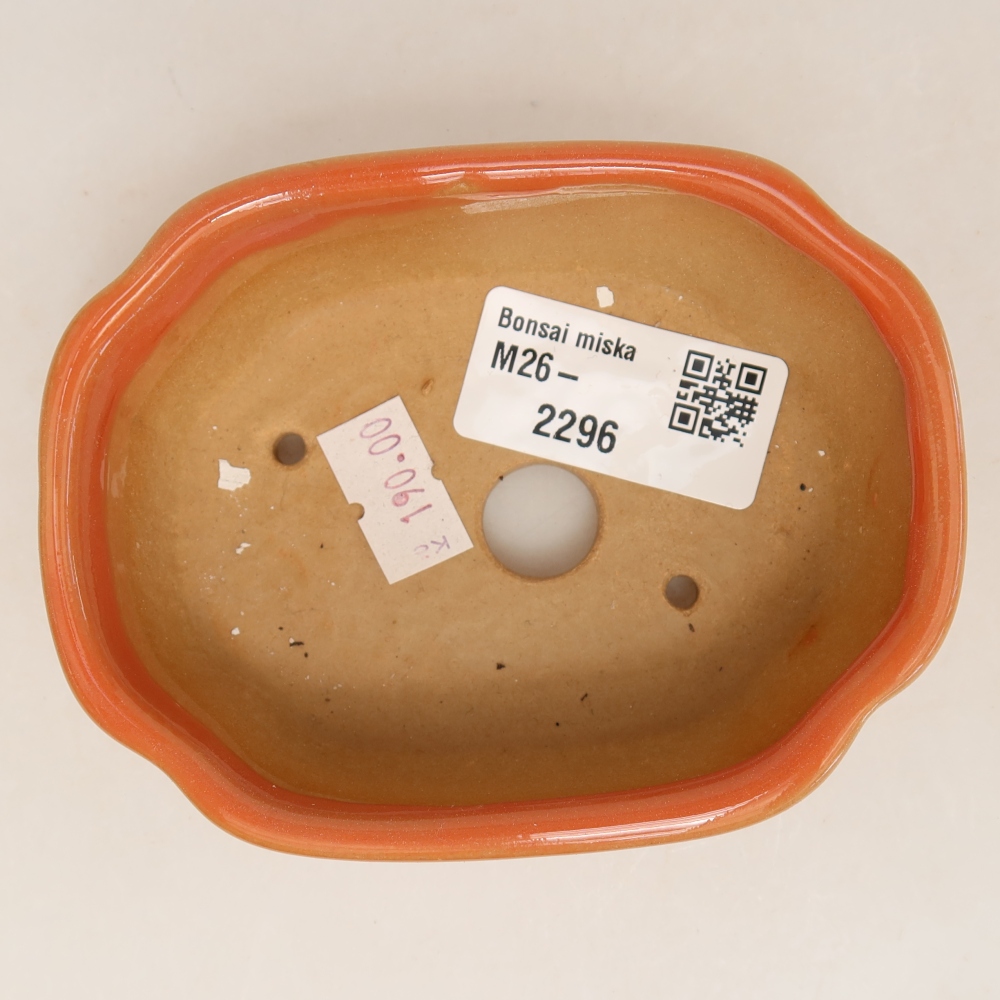 Pot à bonsaï en céramique 10,5 x 8 x 4 cm, couleur orange