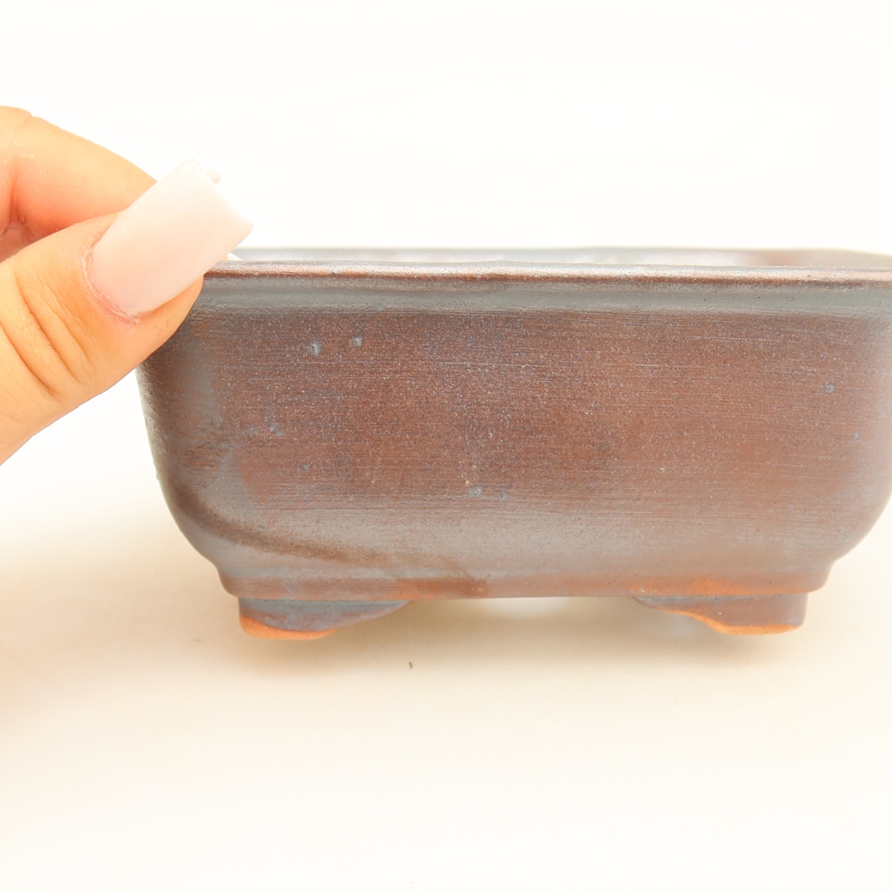 Bol à bonsaï en céramique 13,5 x 10,5 x 6 cm, couleur métal