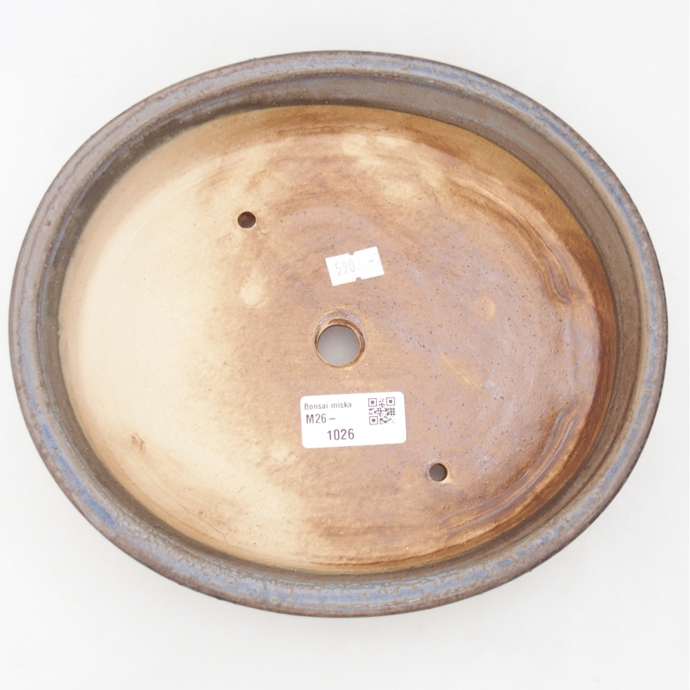Bol à bonsaï en céramique 24 x 21 x 5 cm, couleur bleu