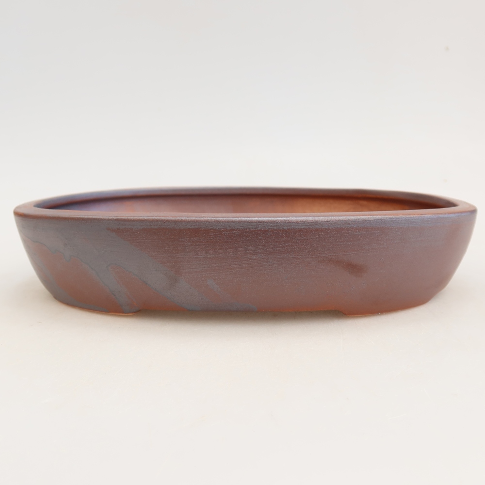 Bol à bonsaï en céramique 22 x 17 x 4 cm, couleur métal