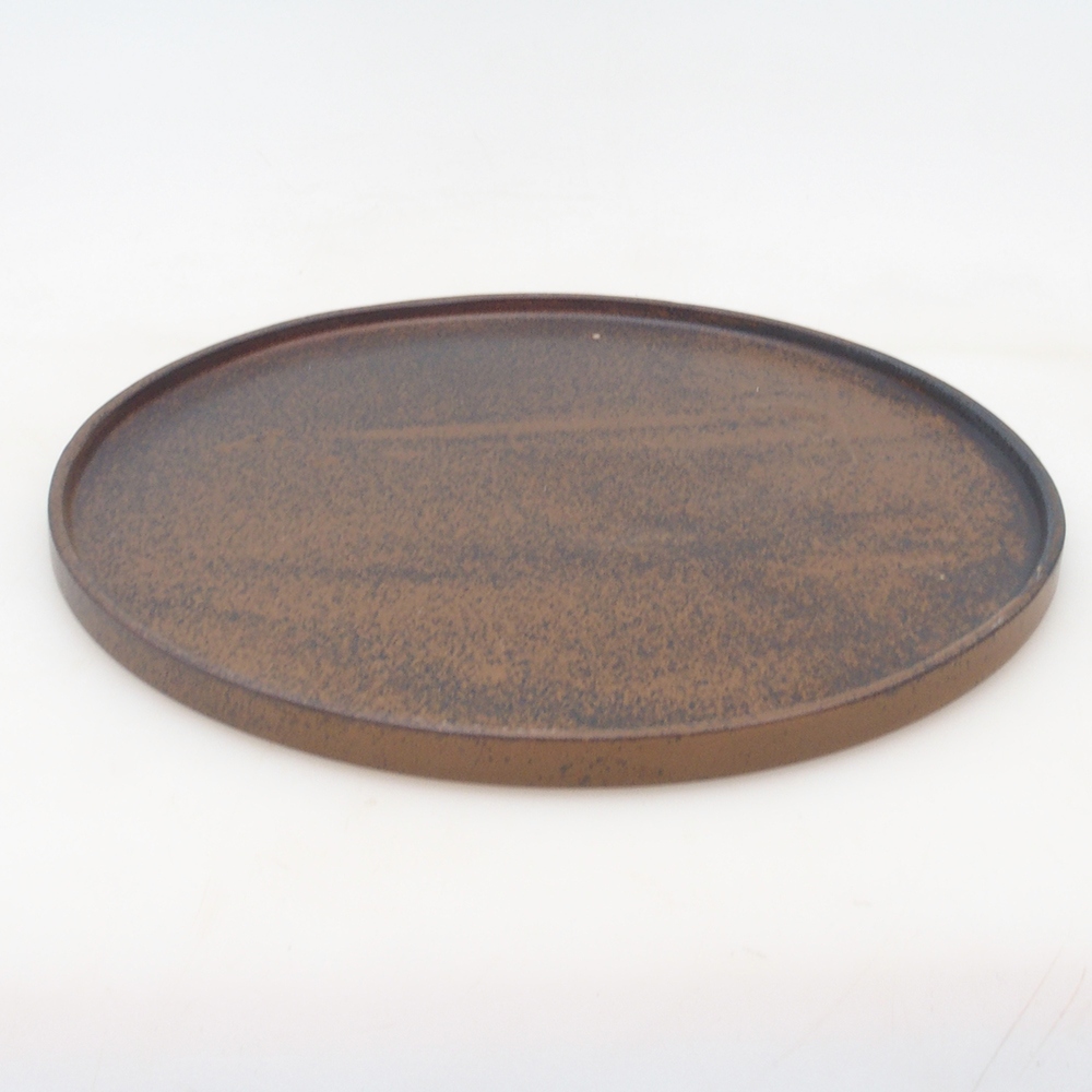 Console ronde pour bonsaïs D7-L - 28 x 28 x 1,5 cm - marron