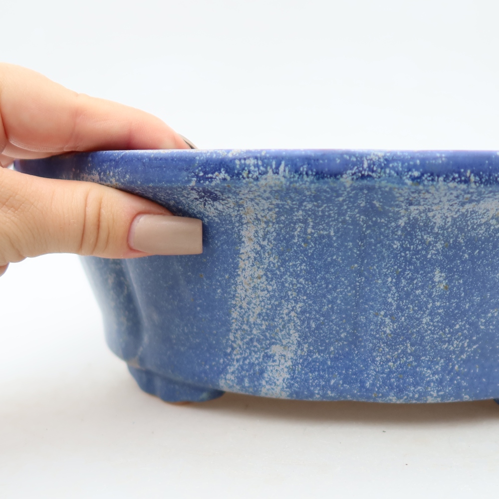 Bol à bonsaï en céramique 26,5 x 26,5 x 8,5 cm, couleur bleu