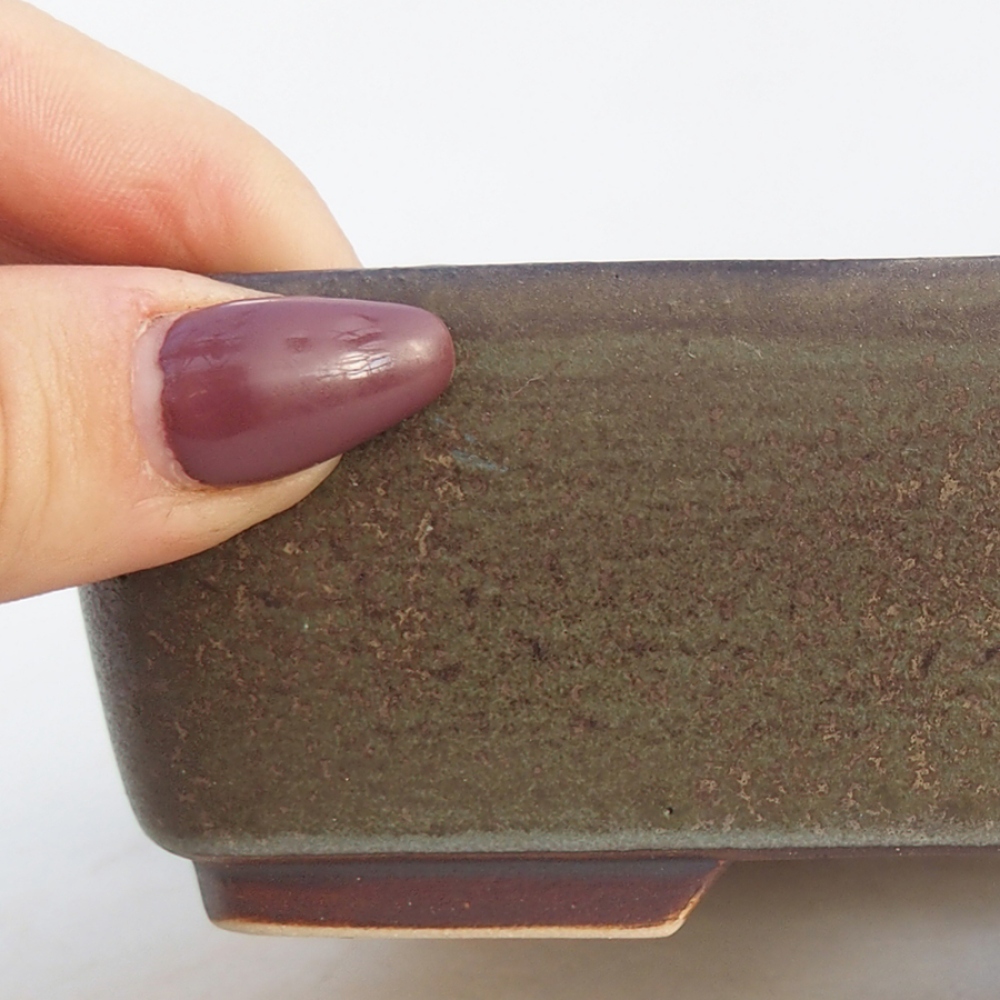 Bol à bonsaï en céramique 14,5 x 12 x 4,5 cm, vert