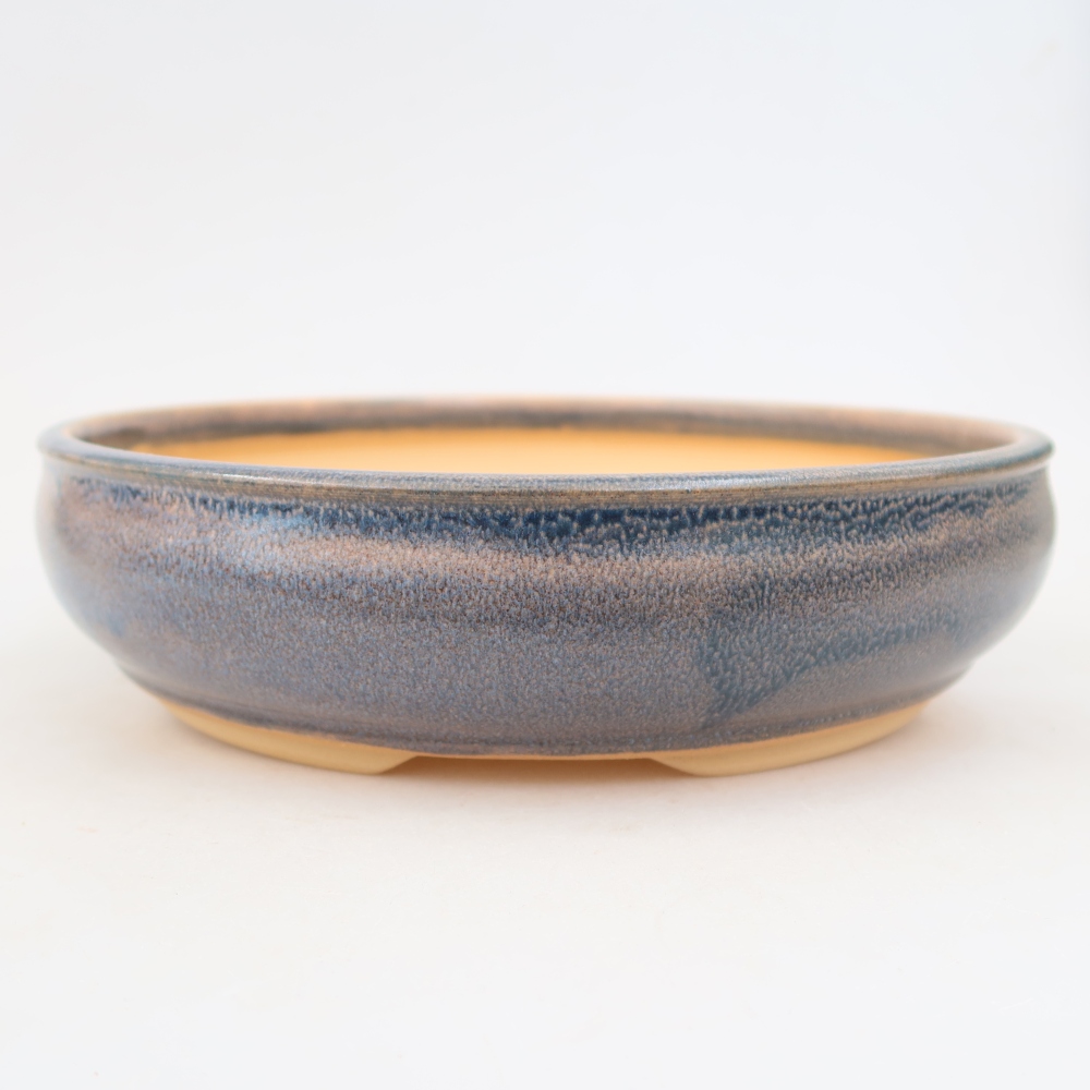 Pot à bonsaï en céramique 25 x 25 x 6 cm, couleur bleue
