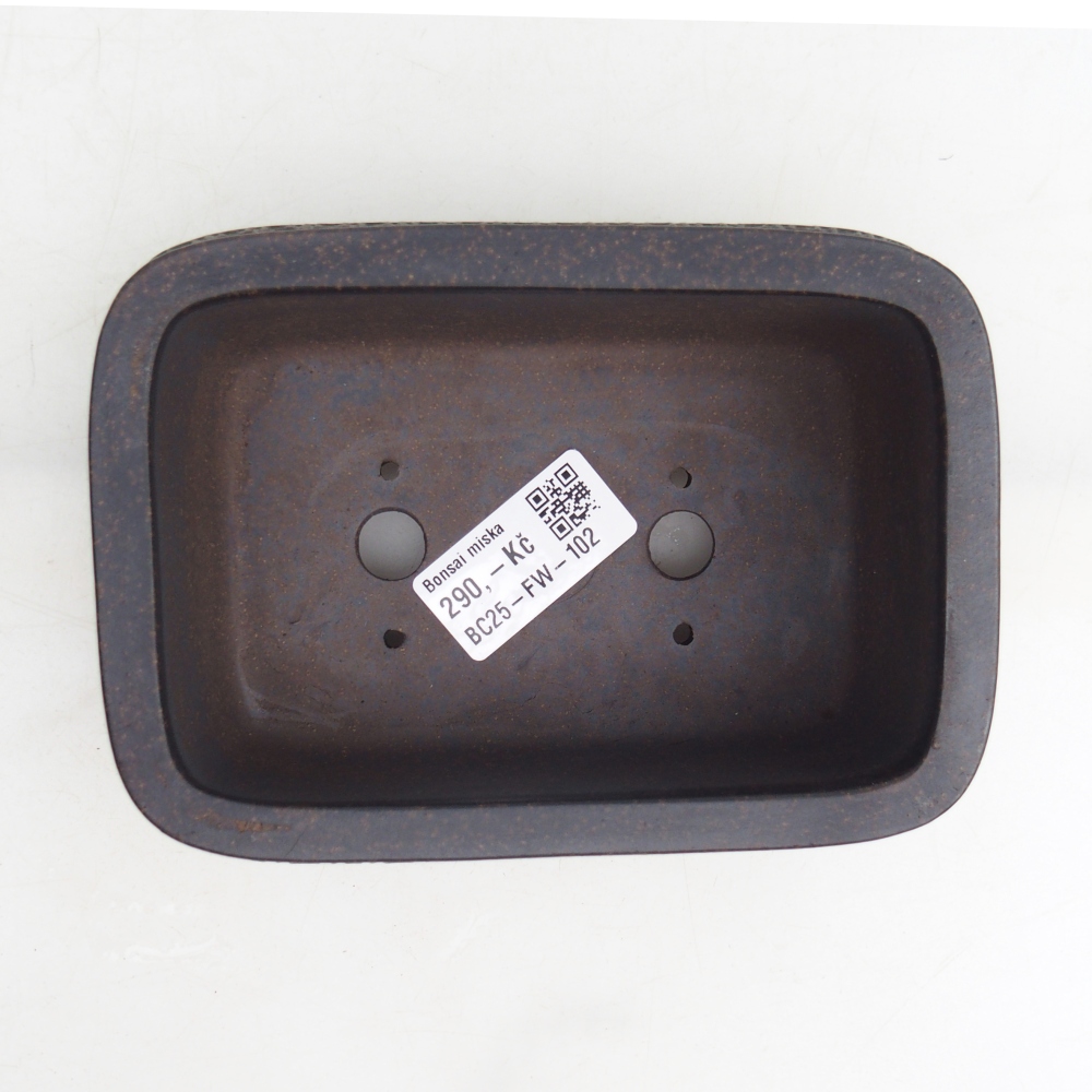 Bol à bonsaï en céramique 14,5 x 10 x 5,5 cm, couleur ocre brunâtre