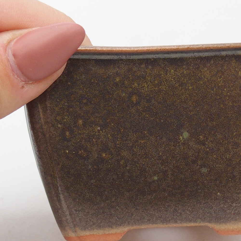 Bol à bonsaï en céramique 8,5 x 8,5 x 5 cm, brun