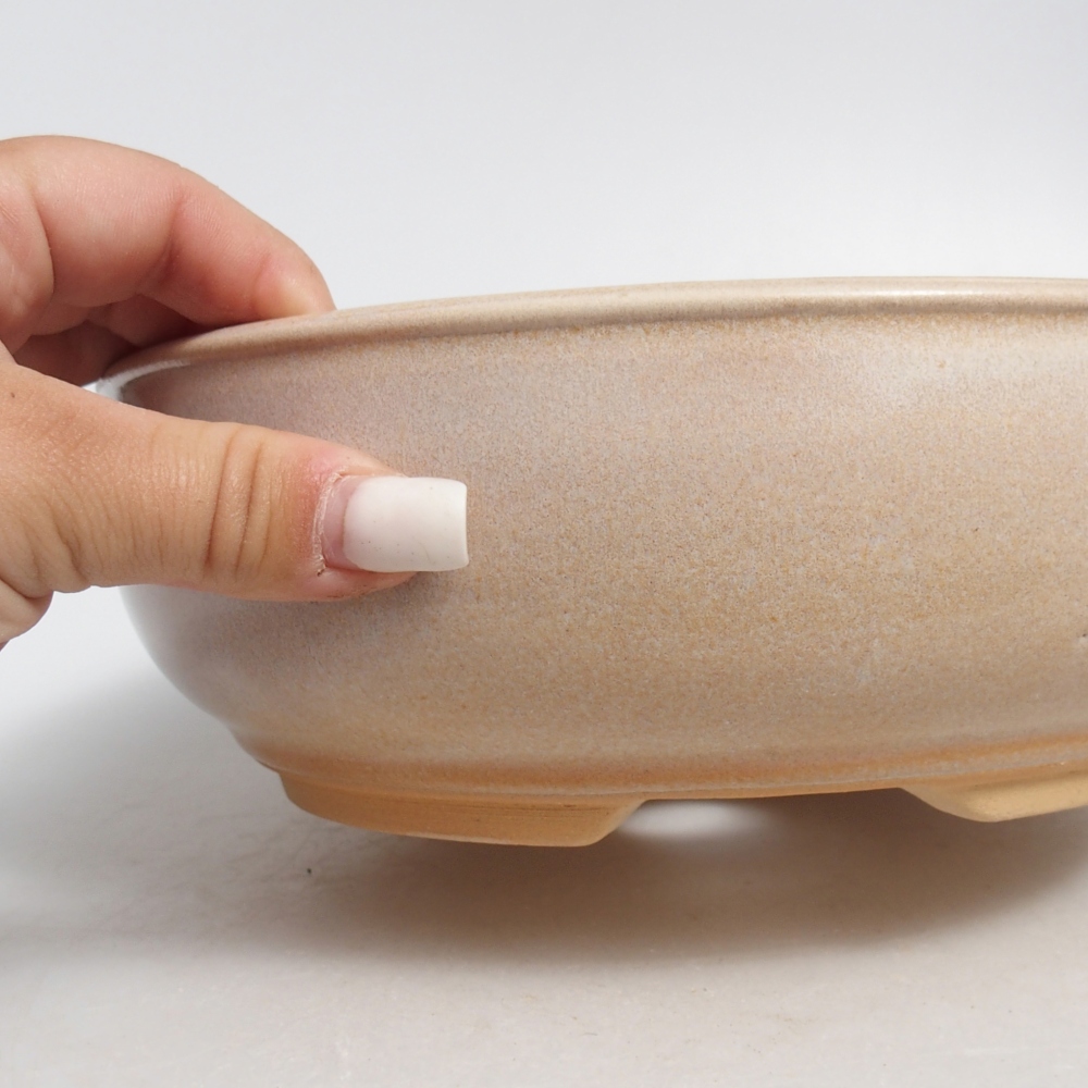 Bol à bonsaï en céramique 21 x 21 x 7 cm, couleur beige