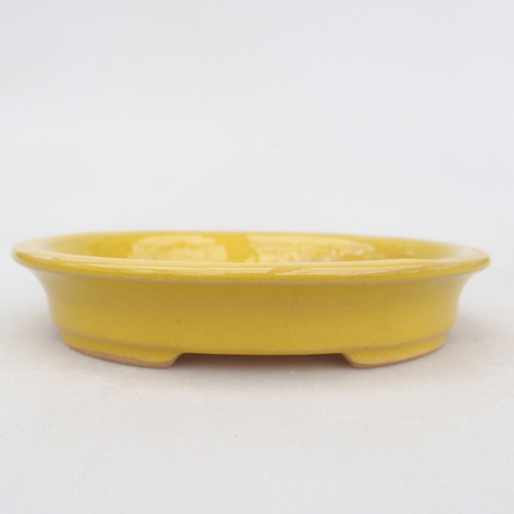Bol à bonsaï en céramique 13 x 11 x 2,5 cm, jaune