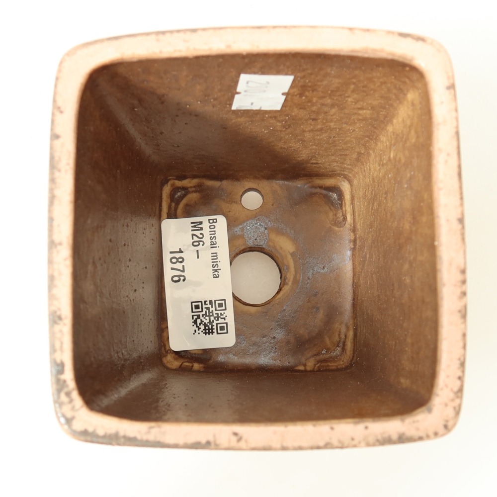 Pot à bonsaï en céramique 8,5 x 8,5 x 10,5 cm, couleur rose