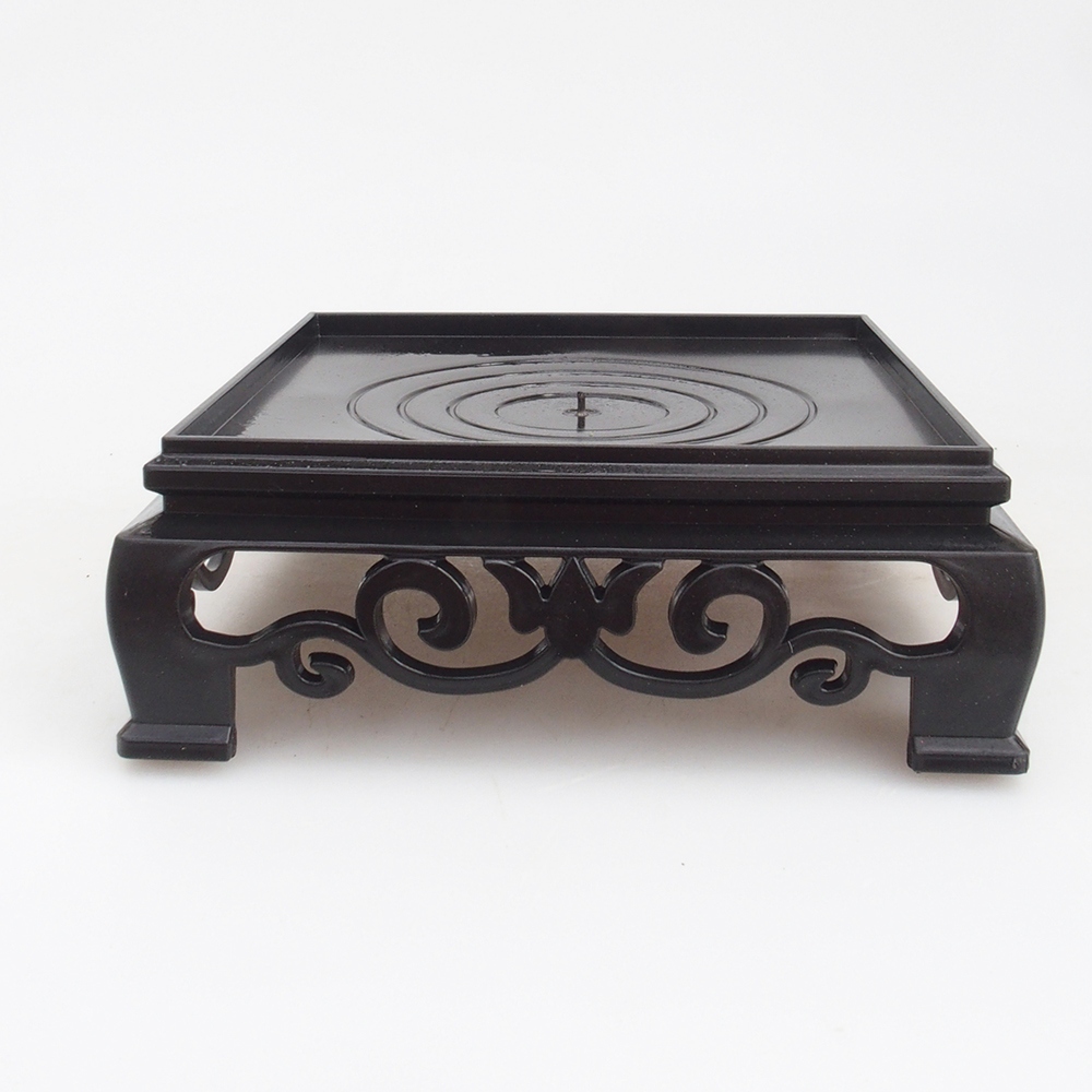 Table de bonsaï en plastique carrée 12,5 x 12,5 x 4 cm, couleur noire