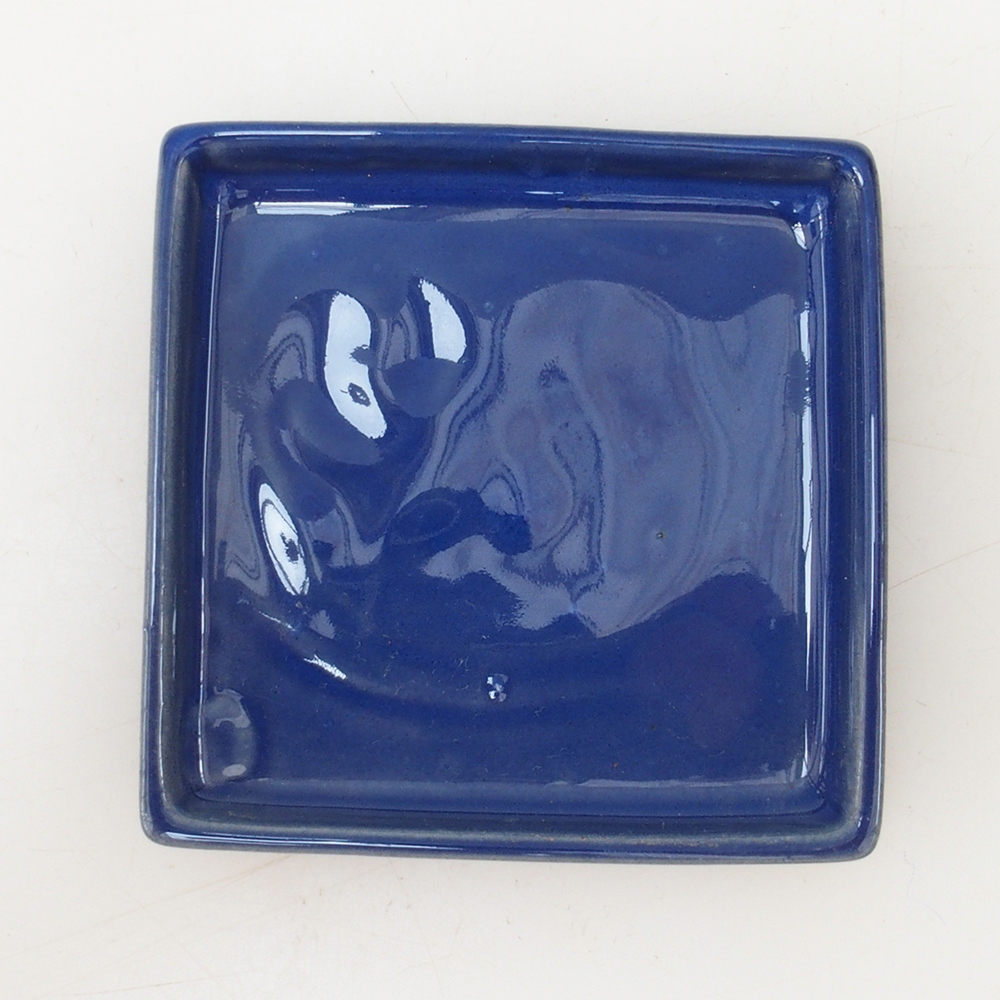 Pot de bonsaï carré S - 8 x 8 x 1 cm - bleu