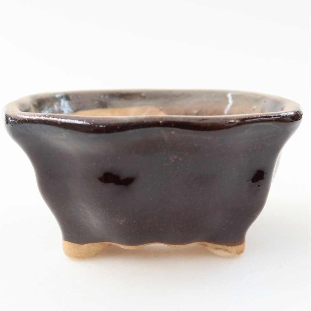 Bol à bonsaï en céramique 7,5 x 7 x 3,5 cm, brun