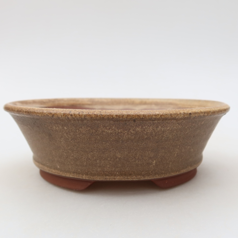 Bol à bonsaï en céramique 15,5 x 15,5 x 5 cm, brun
