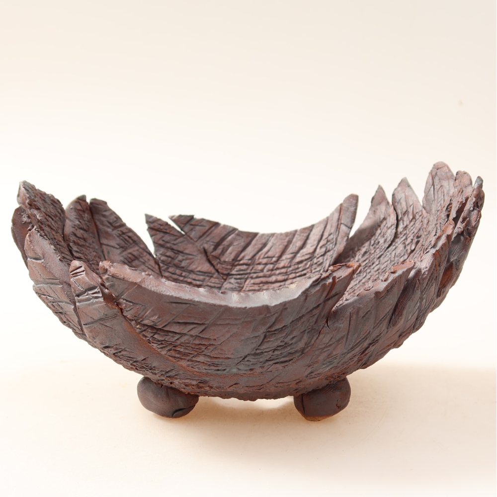 Coquille en céramique  15,5 x 12 x 9 cm, couleur marron