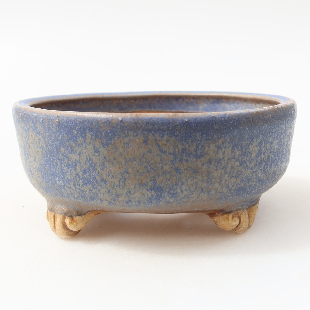 Bol à bonsaï en céramique 11 x 11 x 4,5 cm, couleur bleu