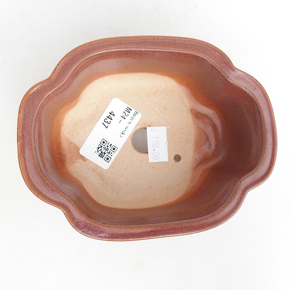 Bol à bonsaï en céramique 13 x 10,5 x 5,5 cm, bordeaux