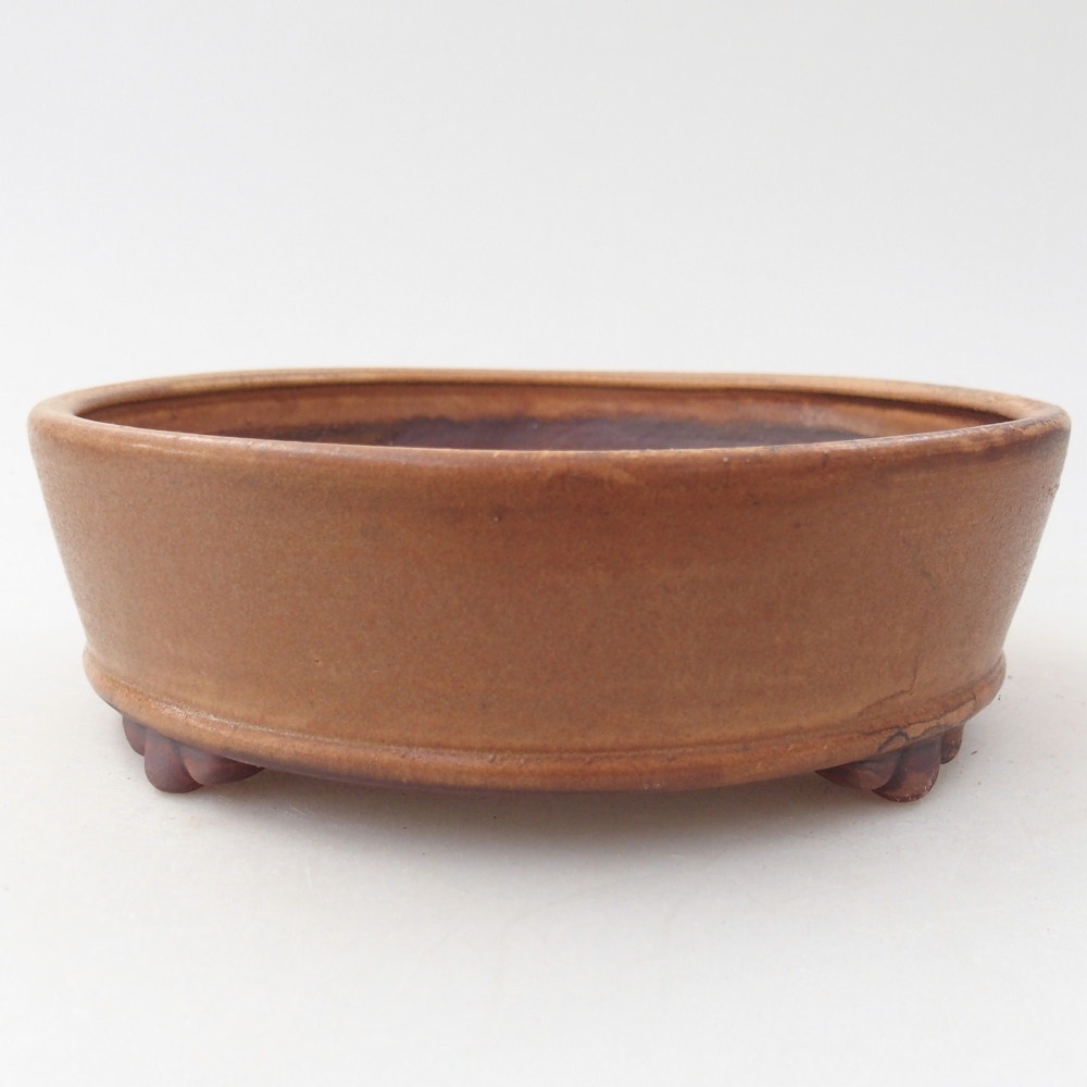 Bol à bonsaï en céramique 15,5 x 15,5 x 5 cm, brun