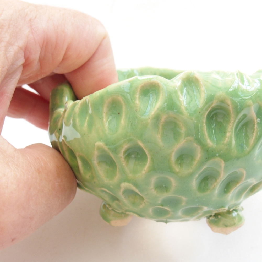 Coquille en céramique 7,5 x 7,5 x 5,5 cm , couleur verte